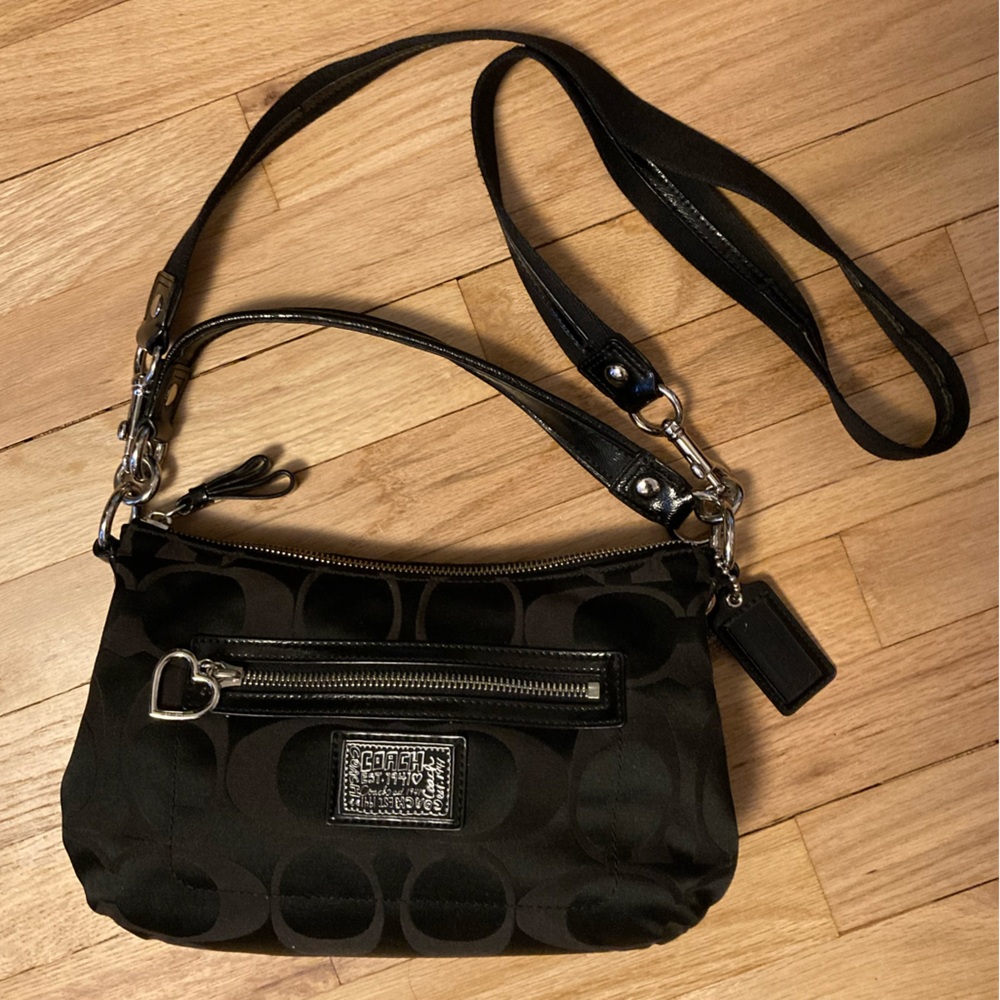 Coach Black Bag with Silver Details